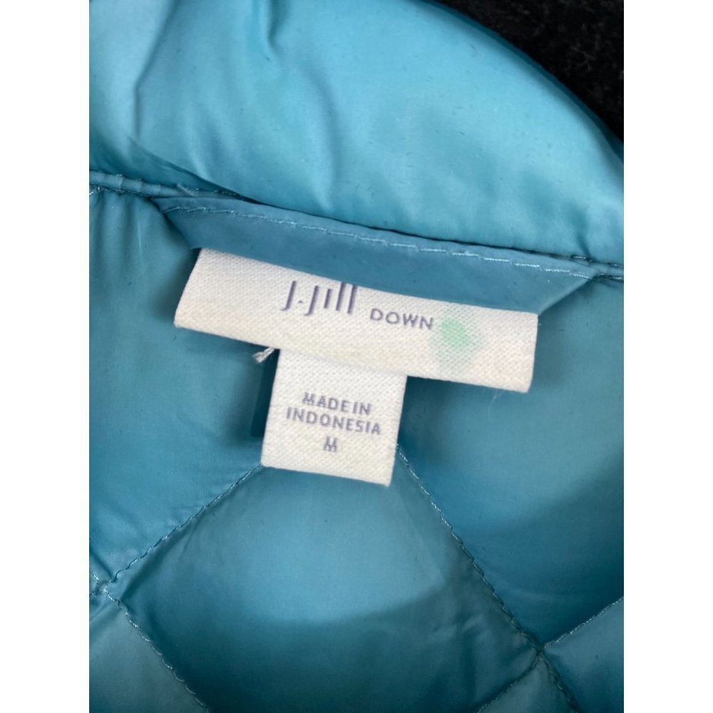 J. Jill Down Filled Quilted Vest Womens Blue Medium Warm Lightweight Fall Winter - Picture 3 of 12